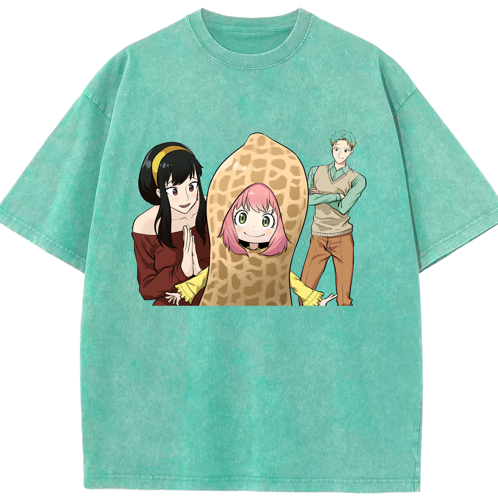 （画像用） SPY×FAMILY间谍家家酒 綿100% ヴィンテージ風 半袖Tシャツ（フロントプリント）
